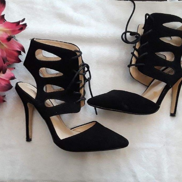 anne michelle lace up heels